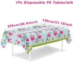 nappe table fête tropicale fleurs feuilles modernes couleurs vives opaque enfants anniversaire