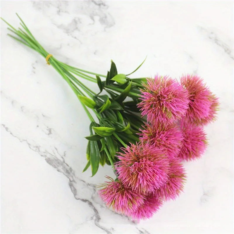 décoration intérieure fleurs artificielles dandelion bouquet moderne anniversaire mariage vert jaune blanc rose