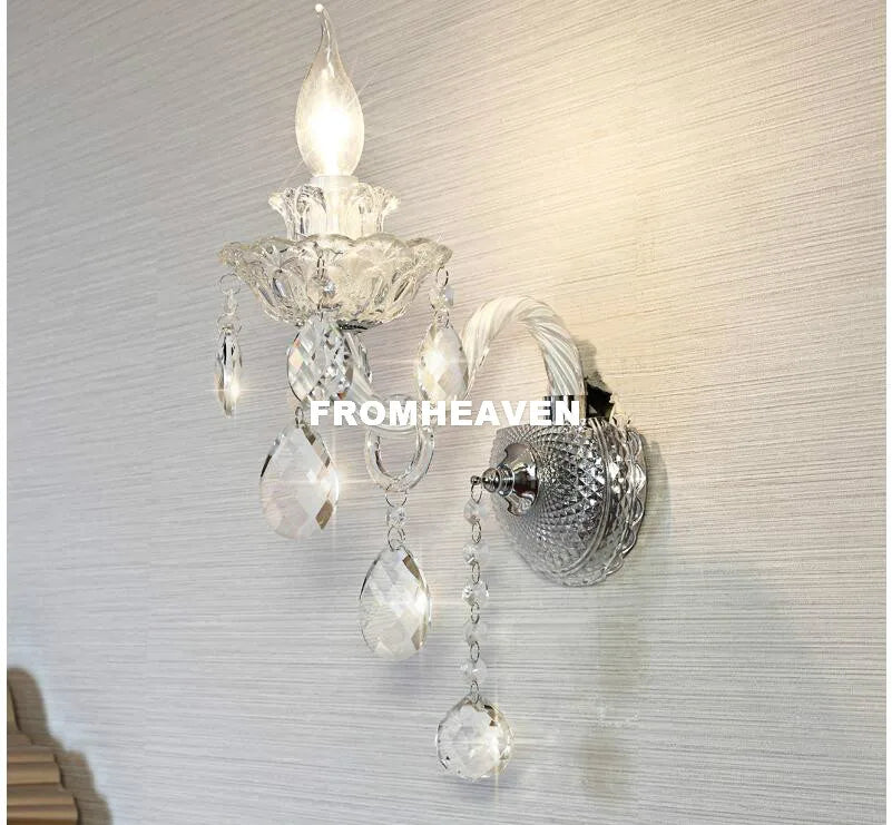 lustre cristal transparent classique suspension ornements décoratifs haute luminosité semi encastrée