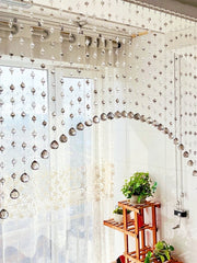 Rideau de perles de cristal sans poinçonnage pour porte, salon et séparation intérieure - Décoration moderne