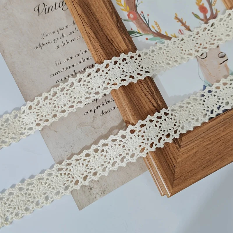 ruban dentelle ajourée 2cm large vintage couture scrapbooking décoration emballage cadeau blanc noir beige