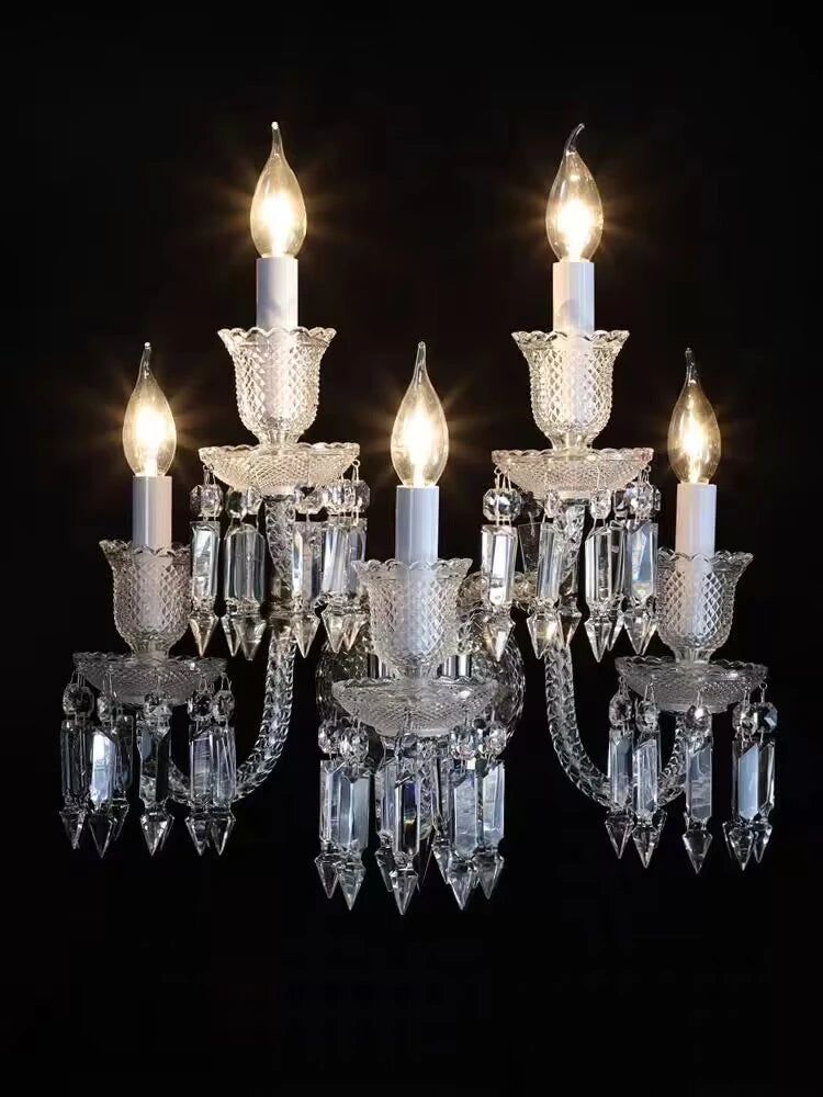 applique murale led cristal taillé transparent argent gold éclairage quotidien classique fixée mur lumières