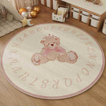 tapis rond alphabet ours enfant floral géométrique polypropylène extérieur salon chambre bébéDecoration festive