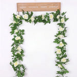 guirlande florale artificielle rose blanc mariage anniversaire baby shower décoration romantiqueintérieur