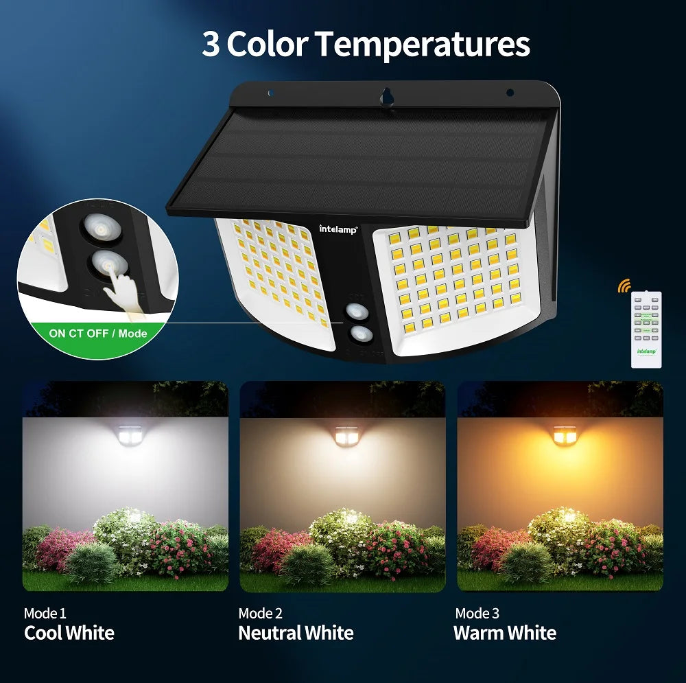 lampe solaire extérieure moderne noire capteur mouvement ip65 led adhésive facile