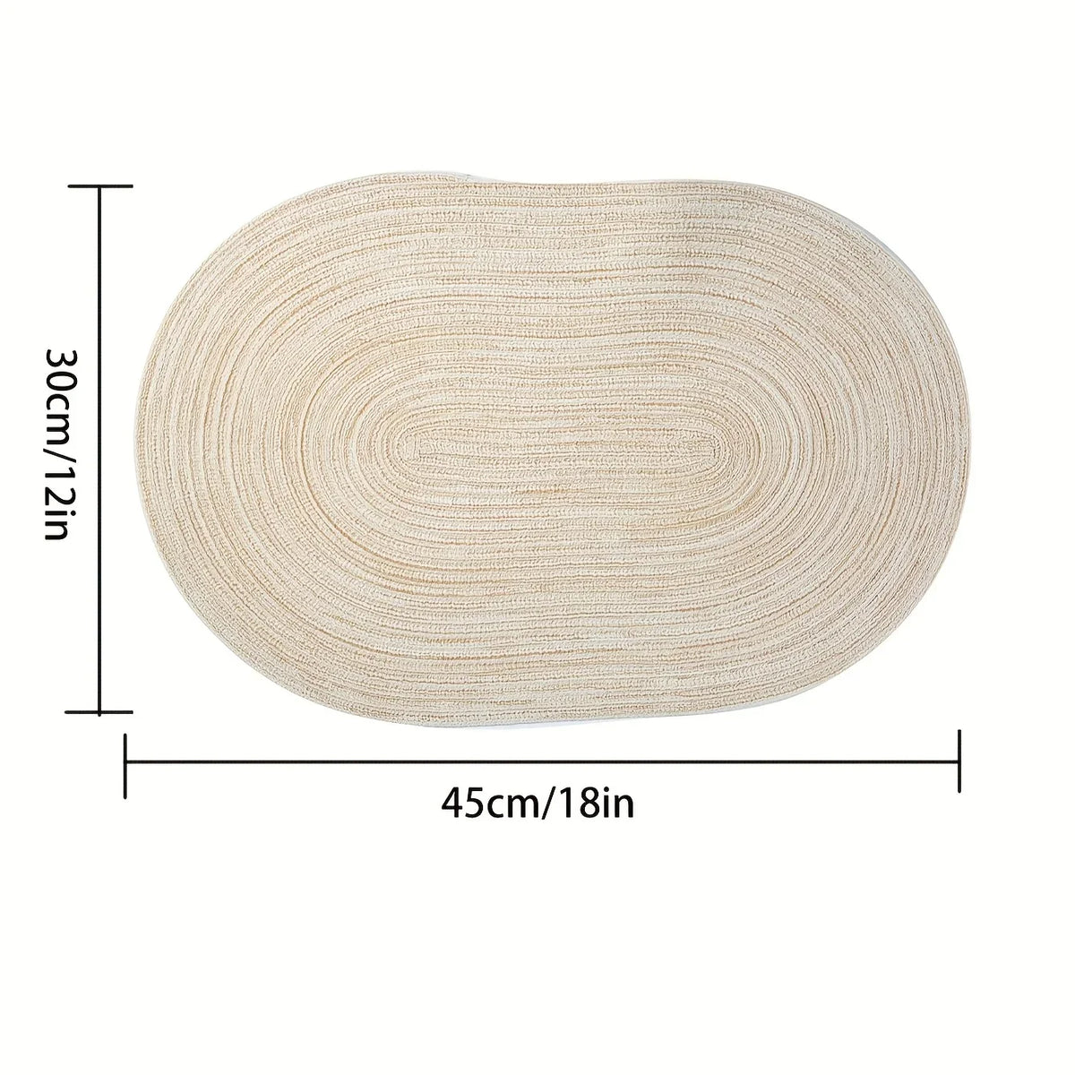 tapis table tissé moderne spirale beige vert résistant antidérapant 30x45cm