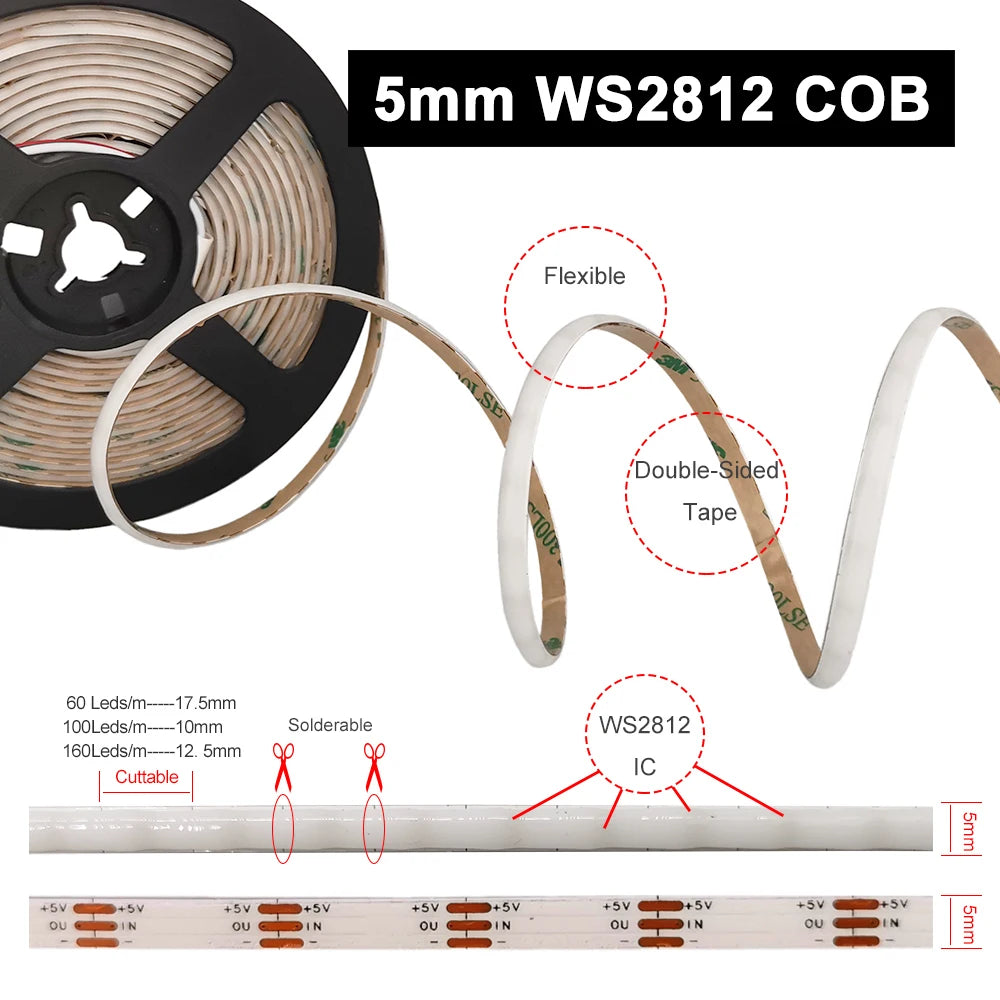 ruban led flexible multicolore 100 leds adhésif ws2812 modernes chambre