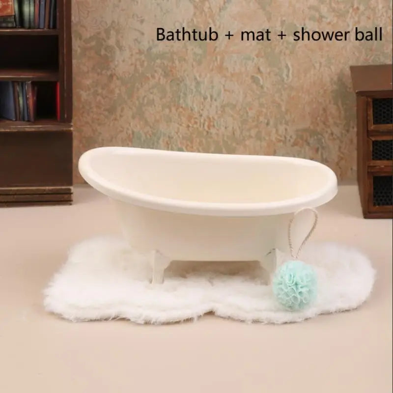 accessoires poupées meubles salle bain miniature blanc classique vasque miroir toilette tapis bain