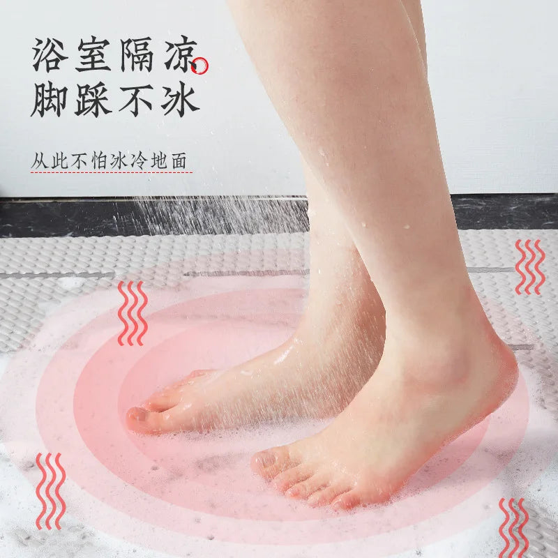 tapis bain antidérapant moderne hexagonal gris texturé douche imperméable hand washable