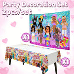 boîtes sucreries personnages dessins animés étiquettes eau affiche fête serviettes table multicolore anniversaire