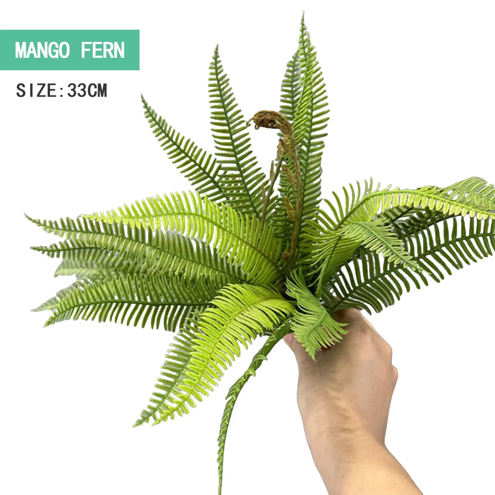 plantes artificielles feuilles fines vertes brunes modernes accrochables extérieures decoration murale naturelle