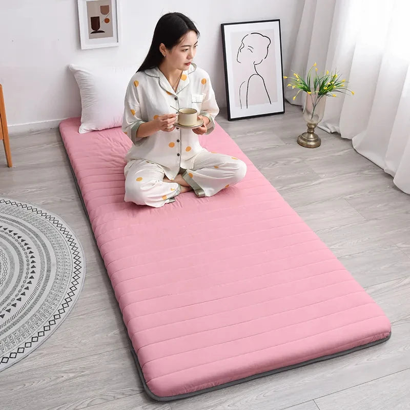 Matelas mousse mémoire forme fibre polyester 90x190CM bleu rose gris moderne