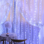 rideau lumineux led blanc points lumineux moderne modes télécommande usb 3m 4m 6m