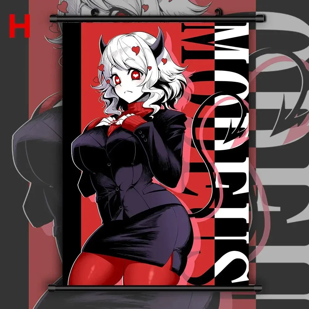 toile anime illustration graphique clips decoration salon blanc rouge noir vertical