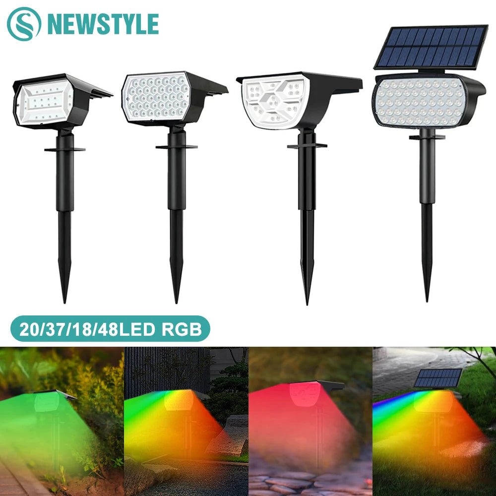 projecteur solaire led rgb noir moderne facile ip65
