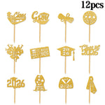 décorations cupcakes glitter or rose bleu rouge graduation 2026 ruban diplôme chapeau