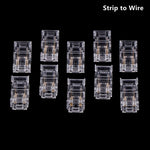 connecteurs led bande transparents contacts dorés clips modernes pratiques 12v sans soudure 8mm