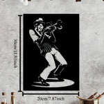 décoration murale jazz musicien trompette noir blanche graphique vintage chambre salon