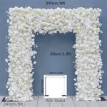 arche décorative mariage fleurs artificielles blanc rose clips chaînes extérieur classique événement anniversaire