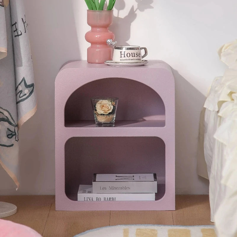rangement moderne minimaliste table nuit meubles chambre coucher blanc jaune noir