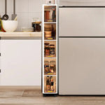 rangement mobile multi niveaux blanc transparent moderne roulettes echangement visible