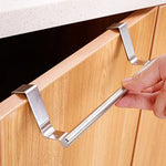porte serviettes mural acier inoxydable moderne clips cuisine rayures grises geometriques
