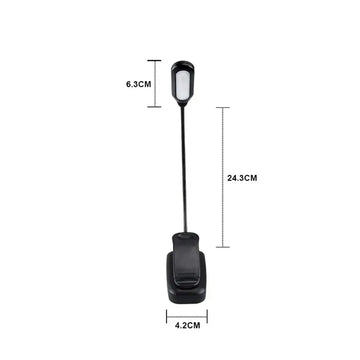 lampe lecture portable noir moderne clip batterie piles flexible étude chambre veilleuse