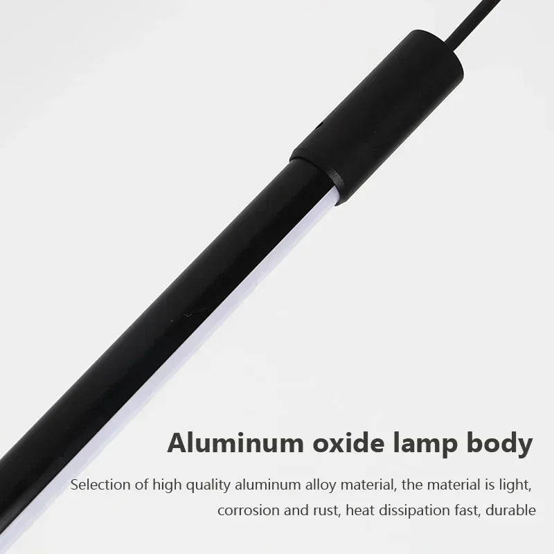 lampe suspendue moderne noir minimaliste pendentif cordon flux lumineux salon chambrehôtel