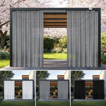 rideaux extérieurs pergola tissu plissé blanc gris translucides moderne minimaliste tringle métallique