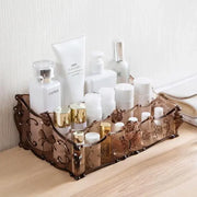 Boîte de rangement maquillage plastique blanc ou noir pour bureau et salon - Organisateur cosmétique