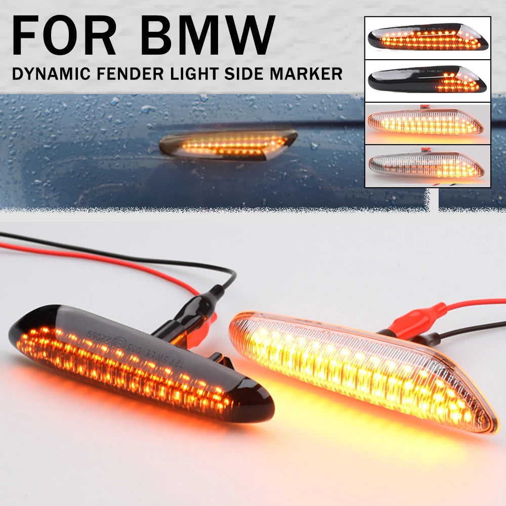 feux clignotants dynamiques led noir crystal bmw e60 e90 séquentiels adhésifs couvercle abs led