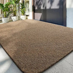 tapis gris foncé motif floral antidérapant résistant corrosion durable porte moderne