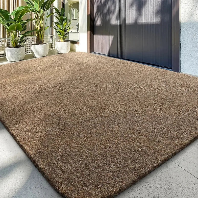 tapis gris foncé motif floral antidérapant résistant corrosion durable porte moderne