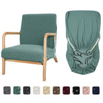 housse fauteuil élastique polyester vert motif géométrique moderne élastiques inclusion fermeture glissière