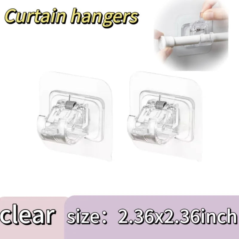 clips rideau adhésifs transparents moderne ajustables tringle douche suspension murale fixe