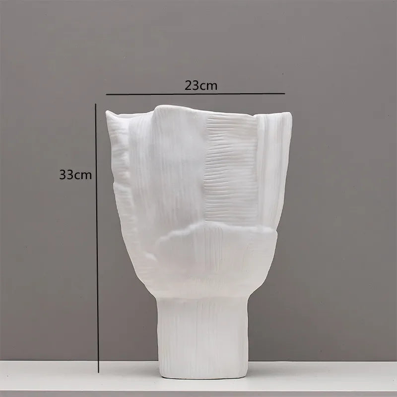 vases decoratifs resine blanc modernes texturés dimensions grandes petites