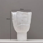 vases decoratifs resine blanc modernes texturés dimensions grandes petites