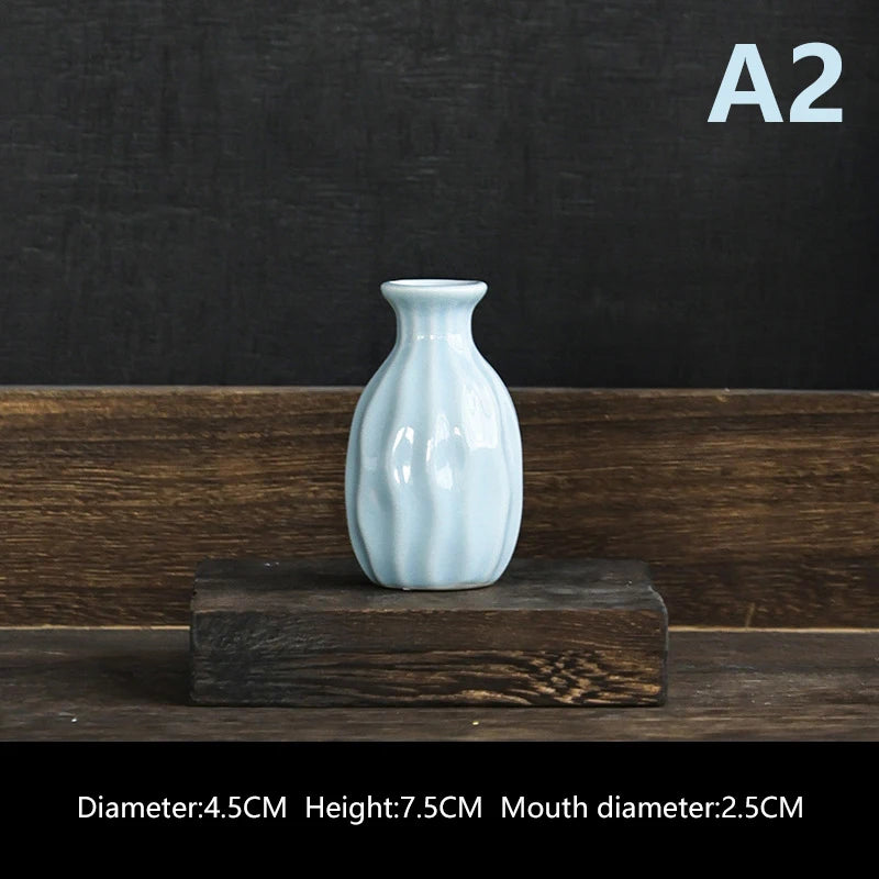 vase céramique moderne rose blanc jaune vert bleu clair ridé opaque