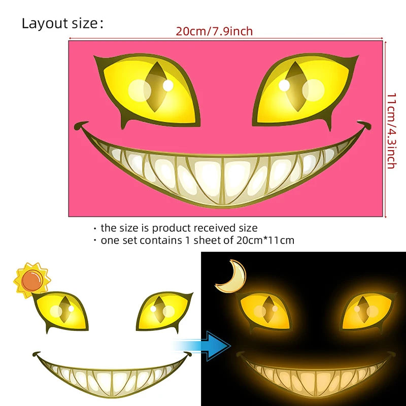 autocollants décoration maison motifs animaux félins yeux sourires fleurs lotus fougères rochers