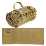 tapis sol pliable tissu nylon camouflage militaire sangles boucles poignée