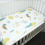 drap housse lit bébé coton motif oiseau étoile enfant chambre moderne blanc jaune gris