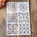 pochoirs peinture floral classique blanc brun décoration mur estampage scrapbookingOpaque Gabarits Artisanal