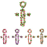 bracelets fleurs artificielles tropicales multicolor adhésifs extérieures décoration maison fêtes hawaii plage