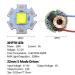 diodes led 20mm bleu clair jaune noir doré conducteurs pcb projecteur lampe torche phare