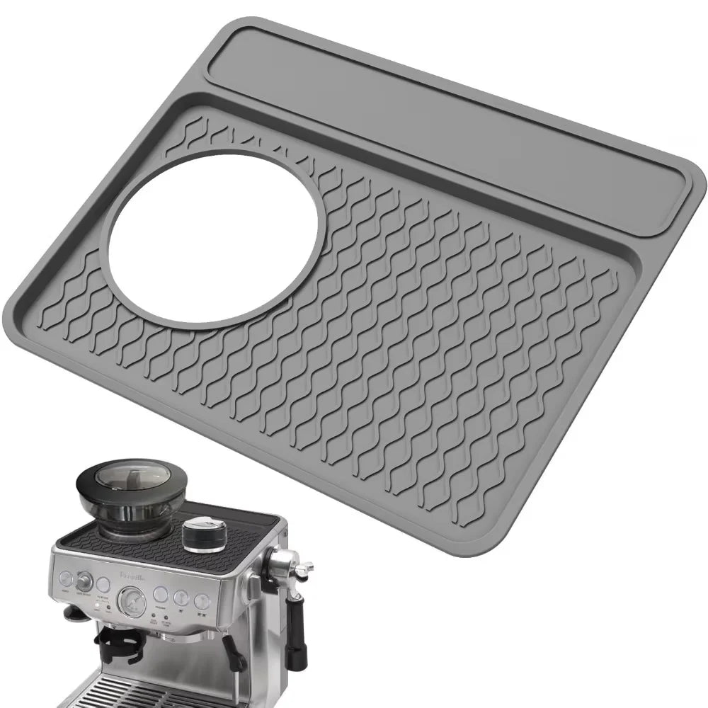 tapis silicone protection machine espresso noir argenté qualité alimentaire antidérapant lavable moderne