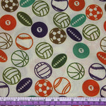 tissu imprimé sport boules baseball basket football coton polyester bricolage couture décoration maison