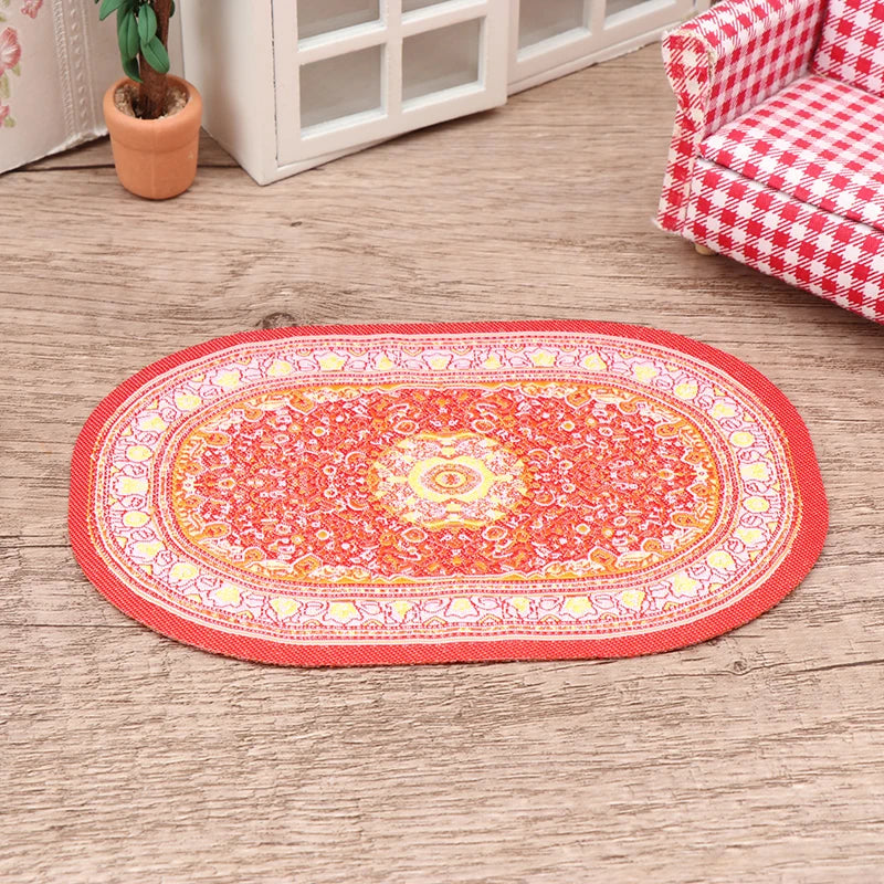 tapis peluche floral rouge bleu vert rose classique sports enfants maison poupée
