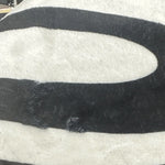 tapis noir blanc lettres moderne antidérapant polyester résistant intérieur extérieur