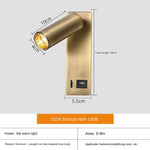 lampe murale moderne port usb noir blanc bronze fixée mur