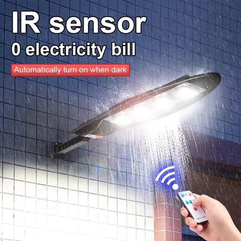 lampe solaire led noir moderne télécommande capteur infrarouge contemporain éclairage extérieur fixée tringle